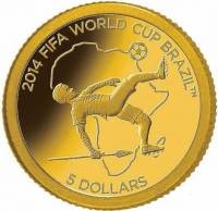 () Монета Соломоновы Острова 2012 год 5  ""   Биметалл (Платина - Золото)  UNC