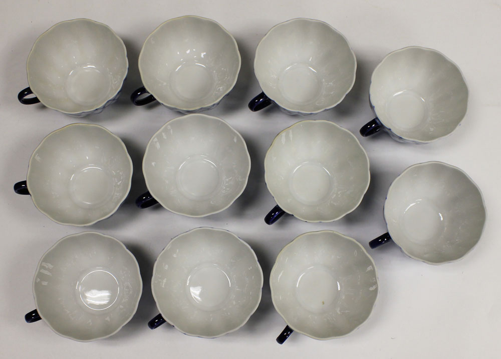 Чайный набор на 11 персон Кобальтовая сетка ЛФЗ, без позолоты, 23 предмета (см. фото)