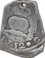 (№1747km11) Монета Гватемала 1747 год 4 Reales (Фернандо VI)