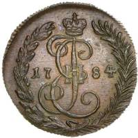 (1784, КМ) Монета Россия-Финдяндия 1784 год 1/2 копейки   Деньга Медь  VF