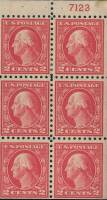 Лист марок США 1914 год "17321799 Джордж Вашингтон первый президент США", Гашеный
