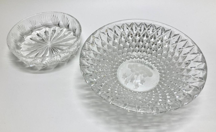 Конфетница + салатник, хрусталь, 2 шт