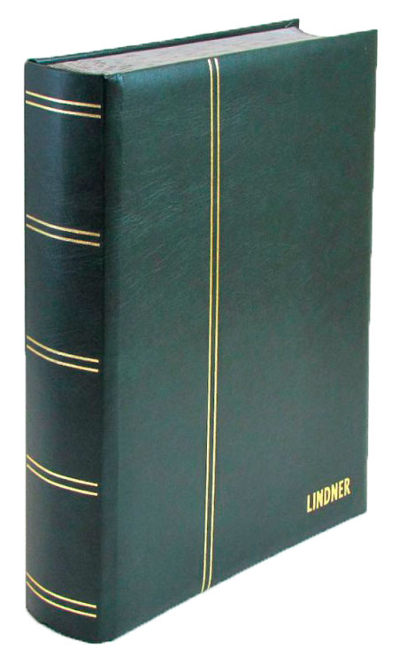 Альбом для марок L1169S Elegant (30 черных листов, Разделители - калька) Зелёный, Lindner