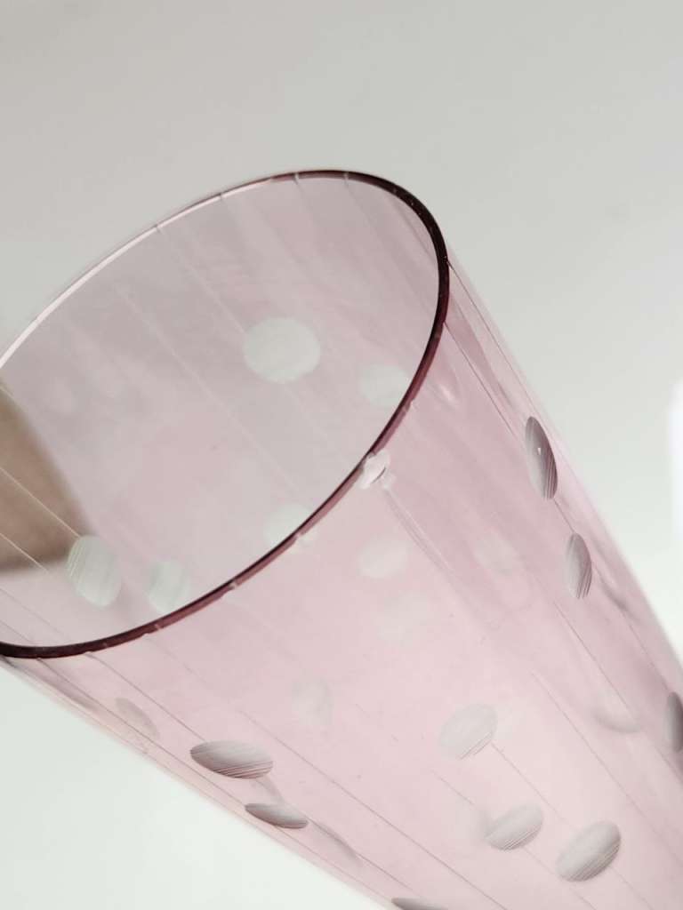 Бокалы 4 шт стопка и конфетница Цветной хрусталь СССР