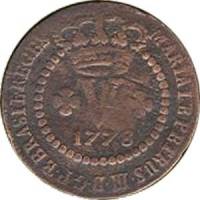 (№1778km200) Монета Бразилия 1778 год 5 Reacute;is (низкой тульей)