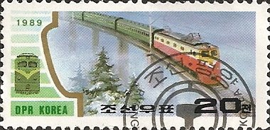 (1989-088) Марка Северная Корея "Локомотив (2)"   Локомотивы III &Theta;