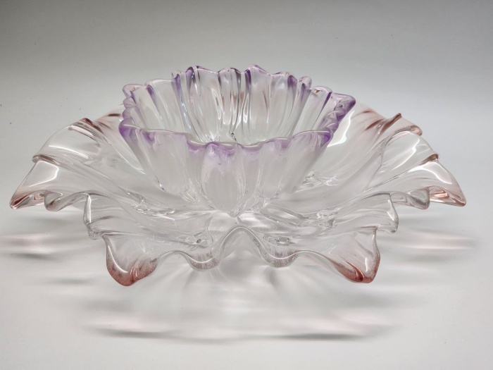 Блюдо и салатник тюльпаны стекло 