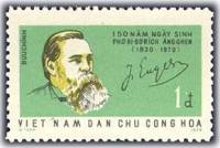 (1970-046) Марка Вьетнам "Ф. Энгельс"  зеленая  150 лет со дня рождения Ф. Энгельса III Θ