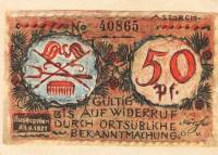 (№1921) Банкнота Германия 1921 год "50 Pfennig"