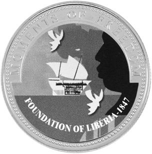 (2001) Монета Либерия 2001 год 10 долларов &quot;Основание Либерии&quot;  Медь-Никель  UNC