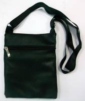 Сумка мужская с ремнем, Кожзам, 4 отделения, Молнии + 2 клепки, Черная