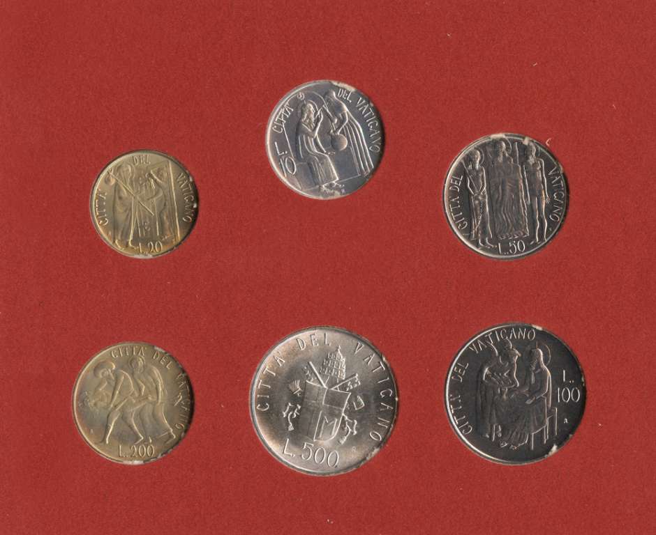 (1981, 6 монет) Набор монет Ватикан 1981 год &quot;Иоанн Павел II&quot;  Буклет
