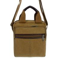 Планшет мужской с ремнем и двумя ручками, Текстиль под джинсу, вставки из кожзама, 1 большой отдел н