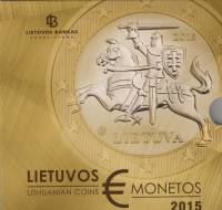 (2015 II, 8 монет) Набор монет Литва 2015 год "Монеты"   Буклет