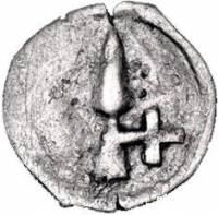 (№1377) Монета Литва 1377 год 1 Pinigelis