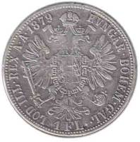  Монета Австро-Венгрия 1879 год      Серебро (Ag)  F