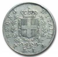 (№1861km5.1) Монета Италия 1861 год 1 Lira (Турин)