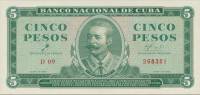 (№1961P-95a) Банкнота Куба 1961 год "5 Pesos"