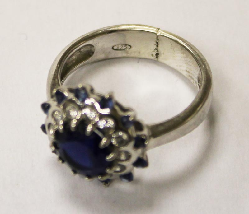 Кольцо, серебро, 925