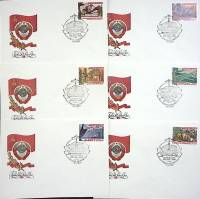 1981-год Набор худож. конв. п\д, сг+ марка, 6 шт. СССР От съезда к съезду   , Печать ПД Марка