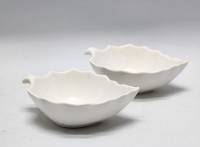 Соусник креманка икорница белый в форме листа 2 шт Elan Galery