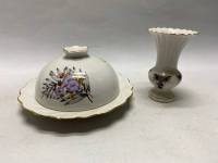 Масленка с крышкой и ваза ЛОЗ ЛЗФН