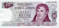 (,) Банкнота Аргентина 1975 год 10 песо "Мануэль Бельграно" Decreto-Ley  UNC