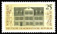 (1967-089) Марка Германия (ГДР) "Дом Шиллера"    Культура Германии III Θ