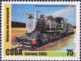 (№4536) Марка Куба 2003 год &quot;260 Локомотив 1905&quot;, Негашеная