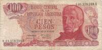 (,) Банкнота Аргентина 1973 год 100 песо "Хосе де Сан-Мартин" Decreto-Ley  UNC