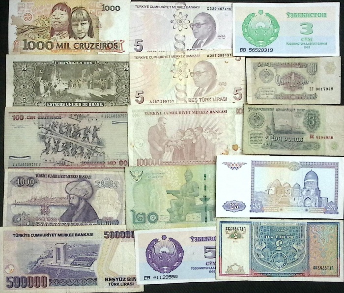 Набор банкнот, 28 шт. (сост. на фото)