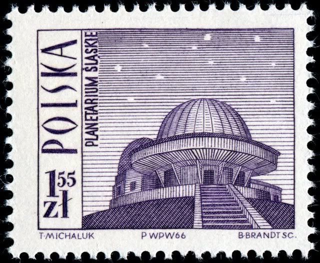 (1966-061) Марка Польша &quot;Планетарий&quot; , III Θ