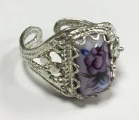 Перстень "Финифть", серебрение (сост. на фото)