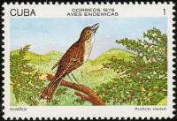 (1978-012) Марка Куба "Кубинский дрозд"    Птицы III O