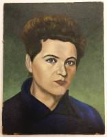 Картина "Женский портрет", 45х34 масло, оргалит (сост. на фото)