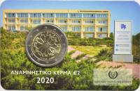 (2020) Монета Кипр 2020 год 2 евро "Институт невролигии и генетики. 30 лет"  Биметалл  Coincard
