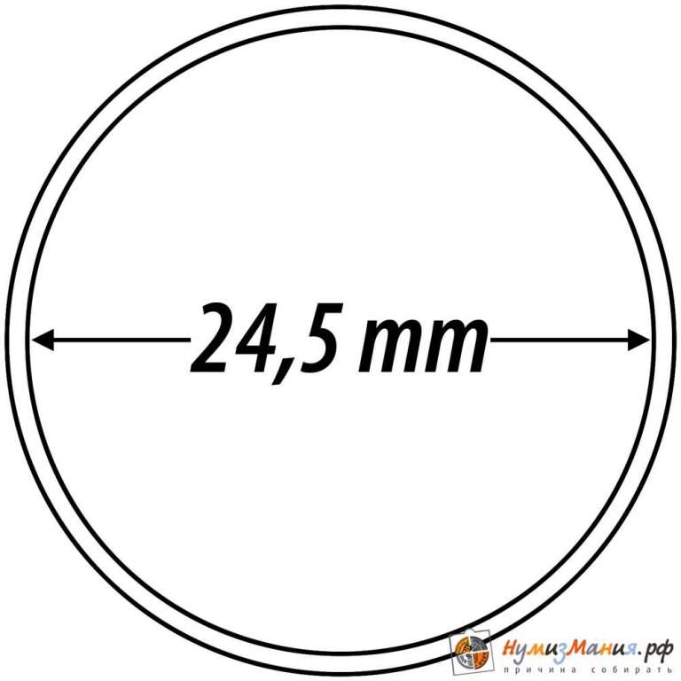 Капсула для монет из прозрачного пластика круглая 24.5 мм Leuchtturm