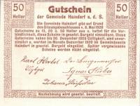 (№1920) Банкнота Австрия 1920 год "50 Heller"