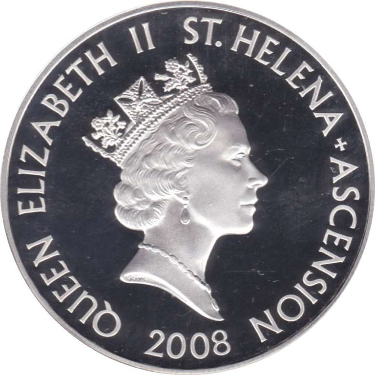 (2008) Монета Острова Св Елены и Вознесения 2008 год 5 фунтов &quot;Дэвид Лорд&quot; Серебро Ag 925  PROOF