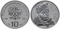 1997 Монета Польша 1997 год 10 злотых Стефан Баторий  Серебро Ag 925  PROOF
