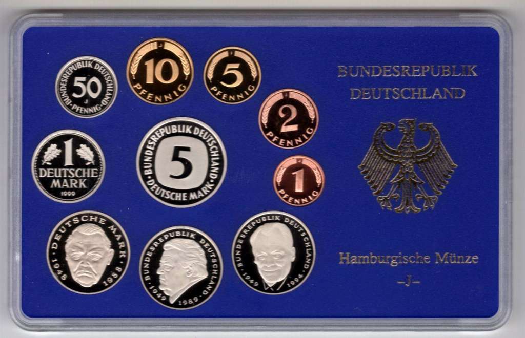 (1999j, 10м) Набор монет Германия (ФРГ) 1999 год   PROOF