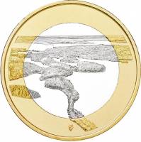 (059) Монета Финляндия 2018 год 5 евро "Гряда Пункахарью" 2. Диаметр 27,25 мм Биметалл  UNC