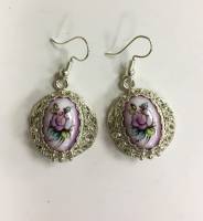 Серьги "Финифть", серебрение (сост. на фото)