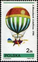 (1981-005) Марка Польша "Воздушный шар (1875)"    Воздушные шары III Θ
