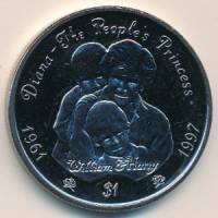 (1997) Монета Сьерра-Леоне 1997 год 1 доллар "Диана и сыновья"  Медь-Никель  UNC