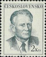 (1967-082) Марка Чехословакия "А. Новотны (Голубая)" ,  III Θ