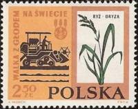 (1963-004) Марка Польша "Комбайн и рис" , III Θ
