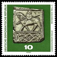 (1970-021) Марка Германия (ГДР) "Всадник"    Археология III Θ