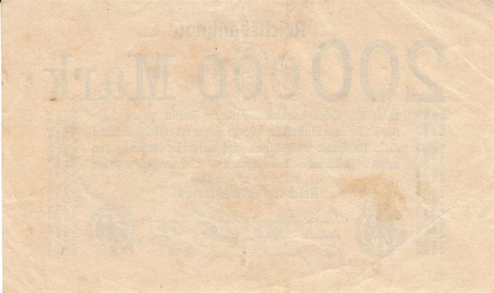 (1923) Банкнота Германия 1923 год 200 000 марок  5-й выпуск  XF
