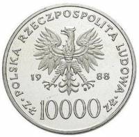 () Монета Польша 1988 год 100000 злотых ""  Биметалл (Серебро - Ниобиум)  PROOF